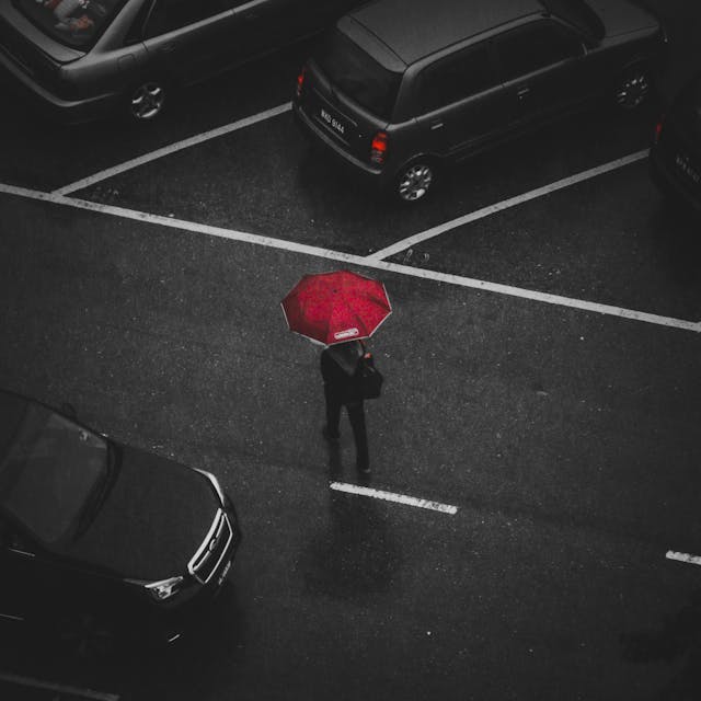 dim parking lot